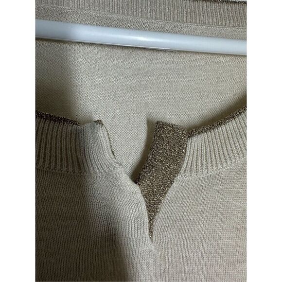 IKKS Girls Cashmere Wool Blend Top Long Sleeve Golden Trim Size XL - Picture 2 of 12